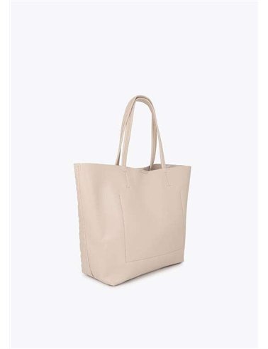 Bolso Shopper Grabado Beig