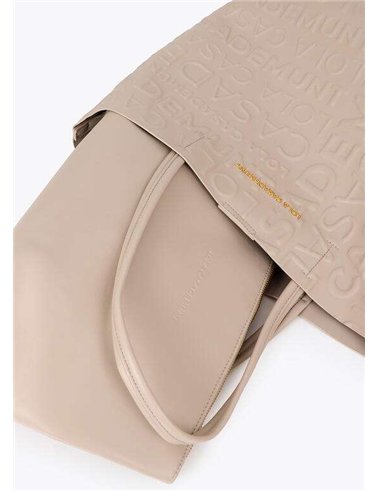 Bolso Shopper Grabado Beig
