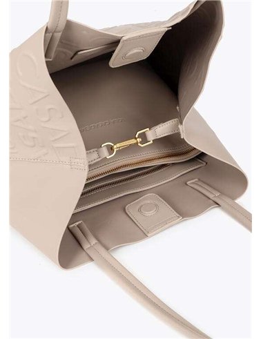 Bolso Shopper Grabado Beig