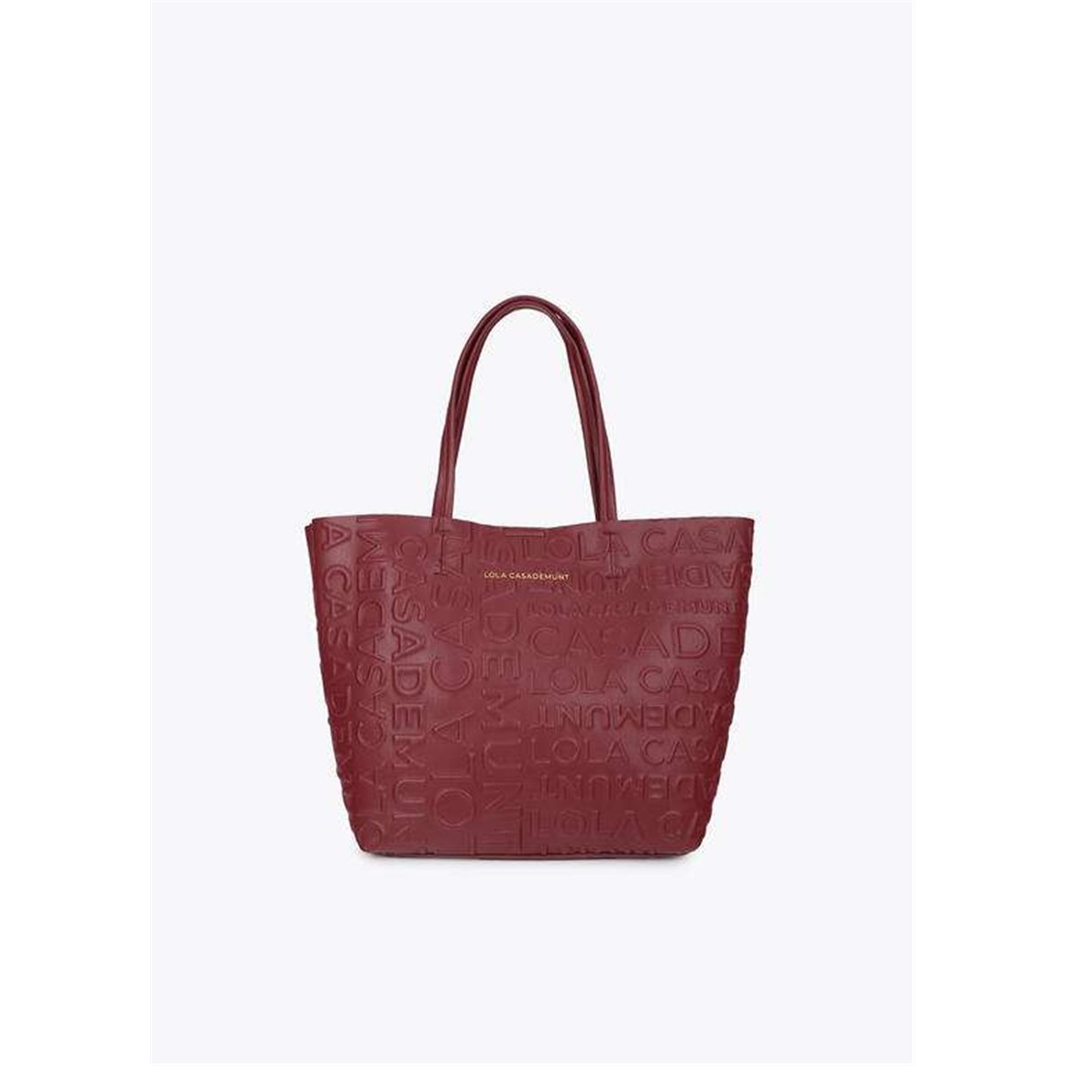 Bolso Shopper Grabado Granate