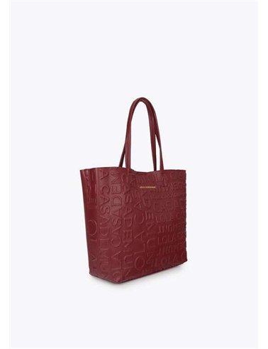 Bolso Shopper Grabado Granate