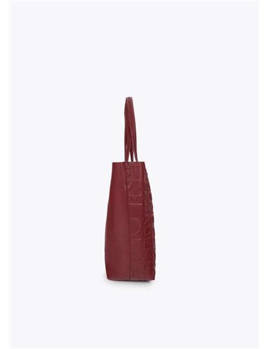 Bolso Shopper Grabado Granate
