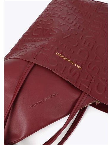 Bolso Shopper Grabado Granate