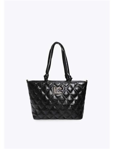 Bolso Shopper Acolchado Negro