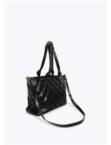 Bolso Shopper Acolchado Negro