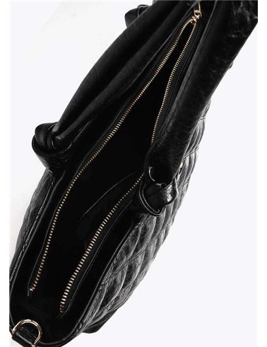 Bolso Shopper Acolchado Negro
